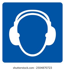 Wear Earmuff Symbol Sign,Vector Illustration, Isolated On White Background Label. EPS10