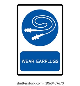 Wear Earplugs Symbol, Vector Illustration, Isolate On White Background Icon. EPS10