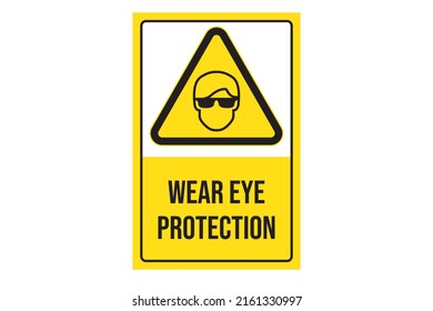 Wear Eye Protection Sign Vector