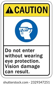 Wear eye protection warning sign and labels