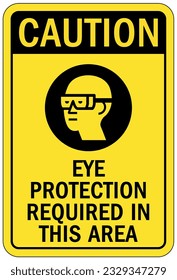 Wear eye protection warning sign and labels