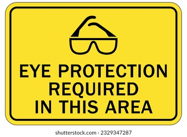 Wear eye protection warning sign and labels
