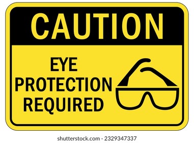Wear eye protection warning sign and labels