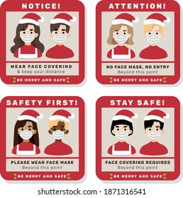 Wear face covering sign on Christmas 