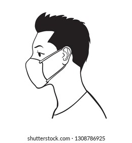 wear face mask icon vector