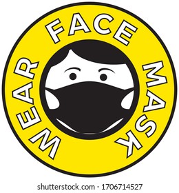 Wear face mask icon vector illustration. Coronavirus COVID-19 outbreak protection