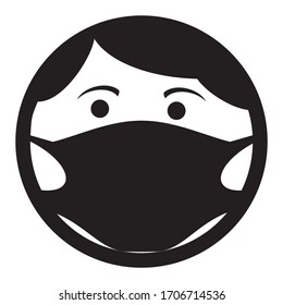 Wear face mask icon vector illustration. Coronavirus COVID-19 outbreak protection