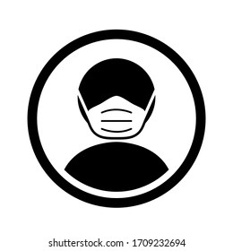 Wear a Face Mask Icon. Vector Image.