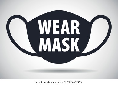 Wear face mask request sign