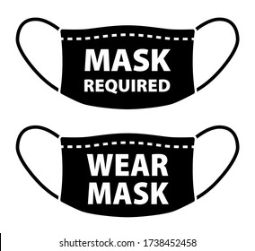 Wear face mask and mask required icon