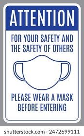 Wear face mask sign vector