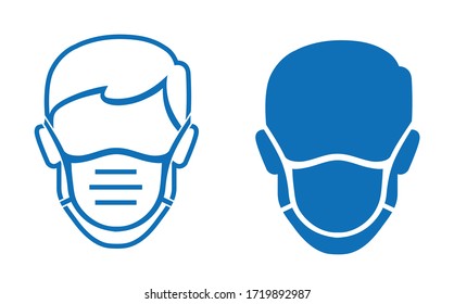 wear face mask stop coronavirus preventive measures COVID-19 cover face nose sign,wear face mask vector icon design