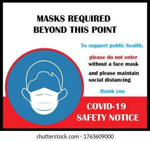 Wear face mask symbol. Please do not enter without a face mask. Protect yourself from coronavirus concept. Mandatory surgical mask sign vector.Social distancing symbol. New normal during coronavirus. 