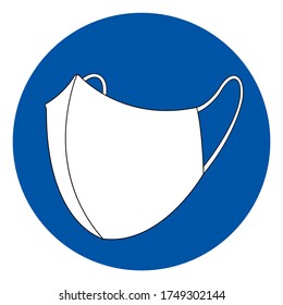 Wear Face Mask Symbol Sign, Vector Illustration, Isolate On White Background Label. EPS10 