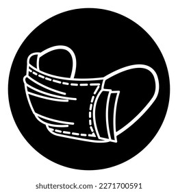 Wear Face Mask Symbol Sign, Vector Illustration, Isolate On White Background Label. EPS10 