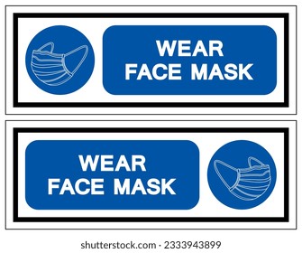 Wear Face Mask Symbol Sign, Vector Illustration, Isolate On White Background Label. EPS10 