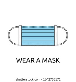 wear face mask vector icon medical poster
