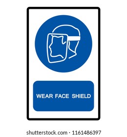 Wear Face Sheild Symbol Sign, Vector Illustration, Isolated On White Background Label. EPS10