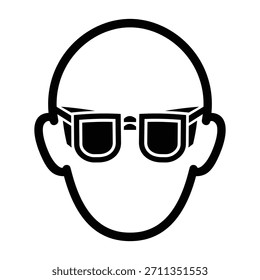 Wear a Face Shield Icon – Head with Protective Visor