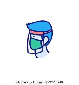 Wear Face Shield icon in vector. Logotype