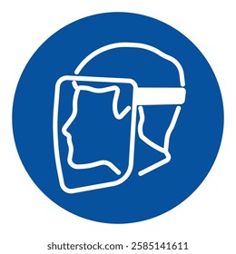 Wear face shield Personal Protective Equipment PPE Sign
Face Shield Must Be Worn At All Time 
No Exceptions Symbol Sign ,Vector Illustration