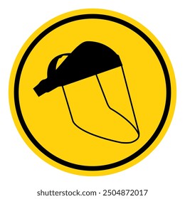 Wear Face Shield Required Symbol Sign, Vector Illustration, Isolate On White Background Label .EPS10