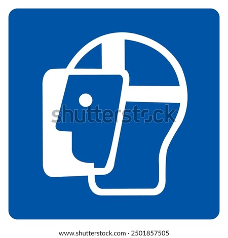 Wear Face Shield Symbol Sign,Vector Illustration, Isolated On White Background Label.EPS10