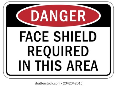 Señal de advertencia y etiquetas del protector de la cara de uso