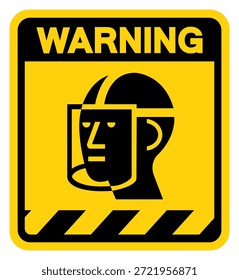 Warnschild für das Gesicht tragen, Vektorgrafik, einzeln auf weißem Hintergrund.EPS10