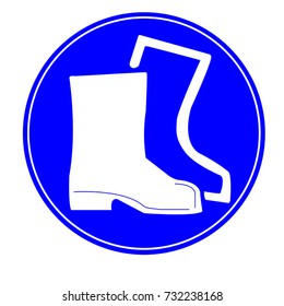 Wear Foot Protection Sign of Precautionary Pictogram