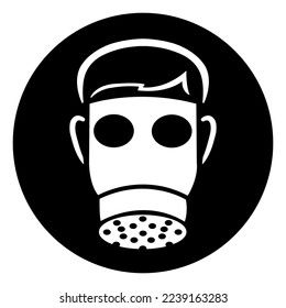 Wear Full Face Symbol Sign,Vector Illustration, Isolated On White Background Label. EPS10 