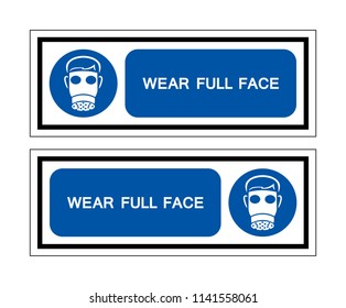 Wear Full Face Symbol, Vector Illustration, Isolate On White Background Icon. EPS10