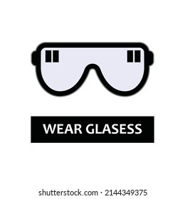 Wear Glasses Icon. Eye Protection Symbol For Design, Presentation, Website Or Apps.