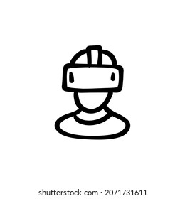 wear glasses icon in vector. Logotype - Doodle