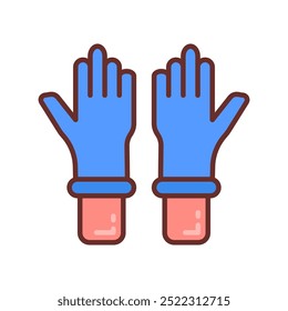 Wear Gloves Filled Icons , Vector illustration