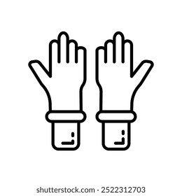 Wear Gloves Outline Icon, Vector illustration