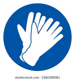 Wear Gloves Protection Symbol Sign ,Vector Illustration, Isolate On White Background Label. EPS10