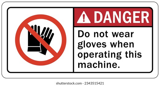 Wear gloves sign and labels