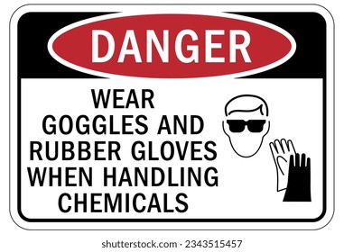 Wear gloves sign and labels