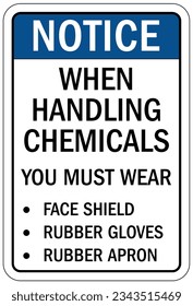 Wear gloves sign and labels