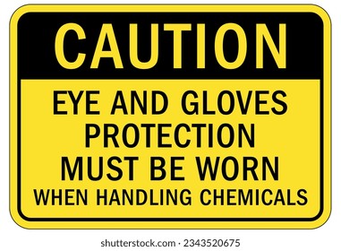 Wear gloves sign and labels
