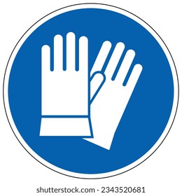 Wear gloves sign and labels