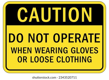 Wear gloves sign and labels