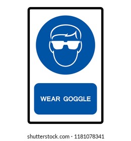 Wear Goggle Symbol Sign ,Vector Illustration, Isolate On White Background Label. EPS10