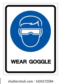 Wear Goggle Symbol Sign ,Vector Illustration, Isolate On White Background Label. EPS10 