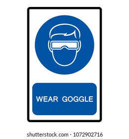 Wear Goggle Symbols, Vector Illustration, Isolate On White Background Icon. EPS10