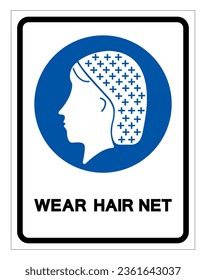 Wear Hair Net Symbol Sign, Vector Illustration, Isolate On White Background Label. EPS10