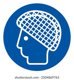 Wear Hair Net Symbol Sign, Vector Illustration, Isolate On White Background Label.EPS10