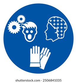 Wear Hairnet and Wear Glove Protection Symbol Sign, Vector Illustration, Isolate On White Background Label.EPS10