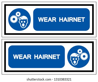 Wear Hairnet Symbol Sign, Vector Illustration, Isolate On White Background Label .EPS10